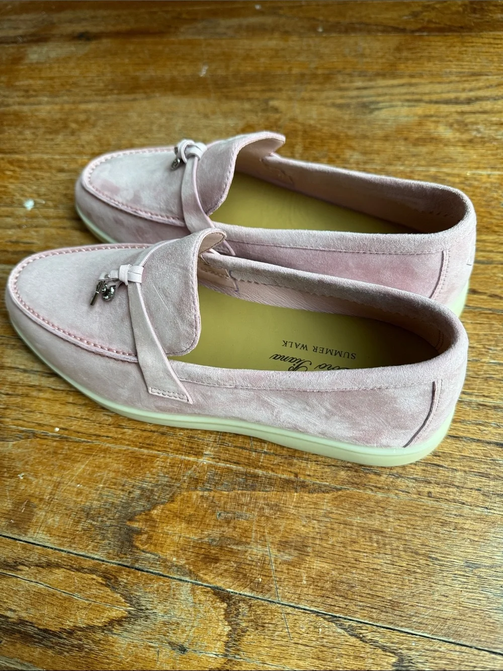 Loro Piana Pink Suede Bit-Detail Men's Loafers